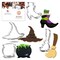 CookieCutter.com 4 Piece Halloween Witch Cookie Cutter Set Witch Broom, Hat, Shoe, Cauldron, Metal Shapes Made in USA, Silver